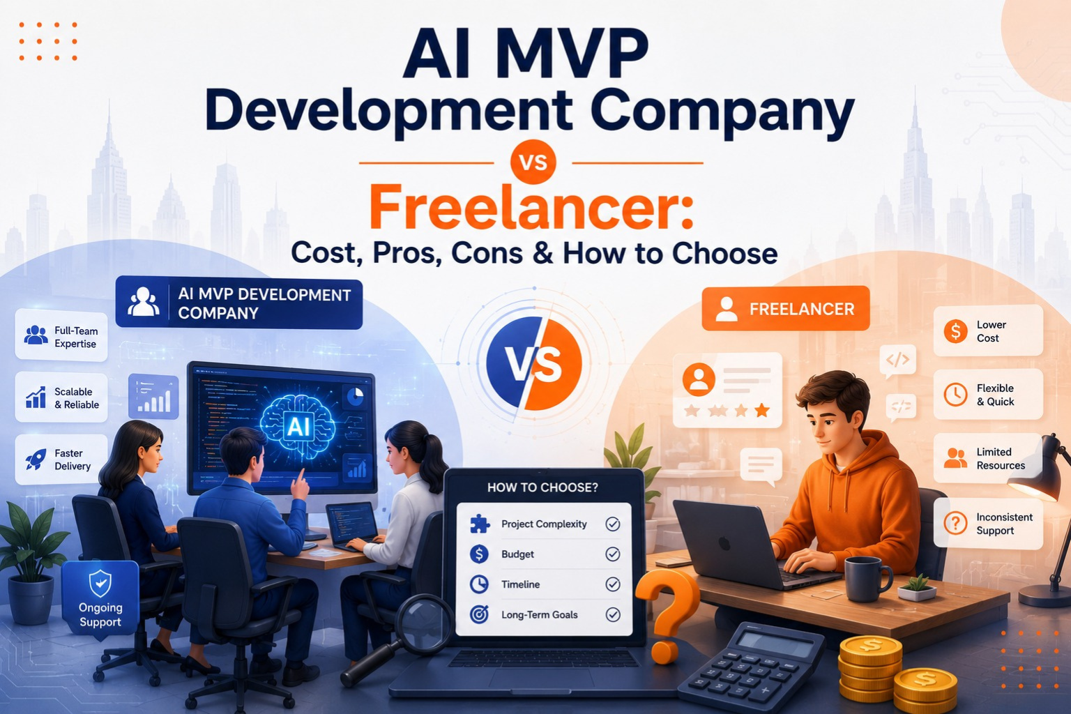 AI MVP Development Company vs Freelancer: Cost, Pros, Cons & How to Choose